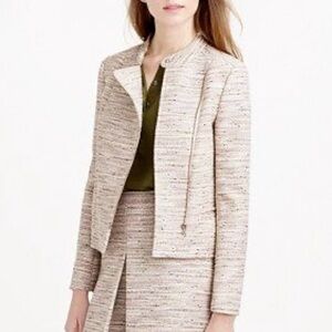 J crew asymmetrical moto pink peppercorn tween jacket blazer